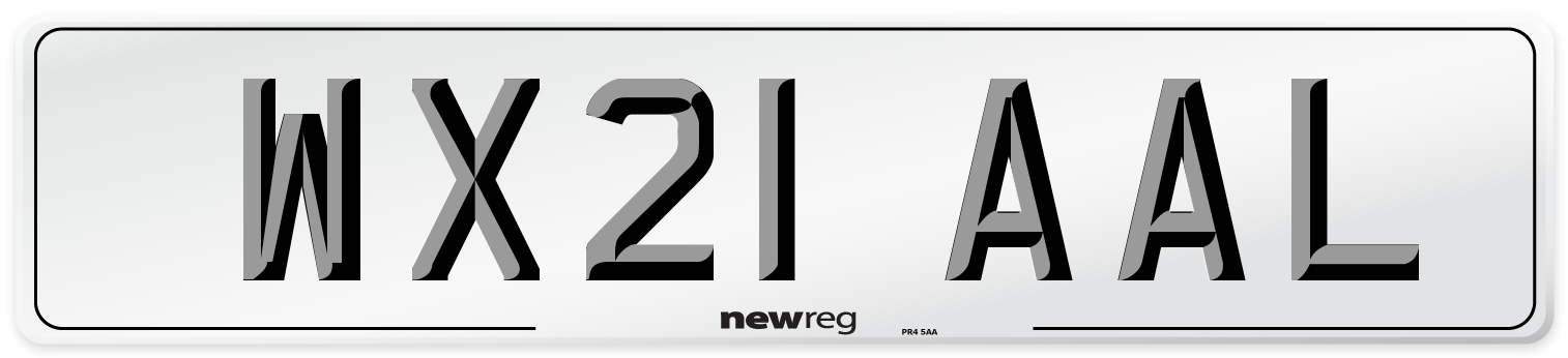 WX21 AAL Number Plate from New Reg